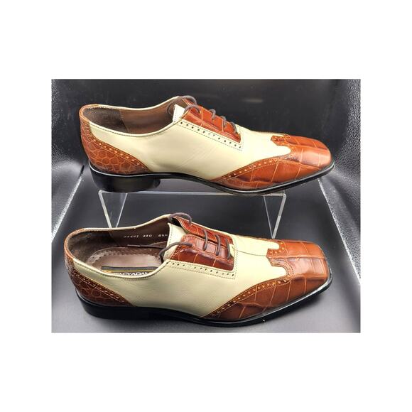 Stacy Adams Crocodile Embossed Two Tone Leather WingTip Dress Shoes - Size 8.5M main image 16